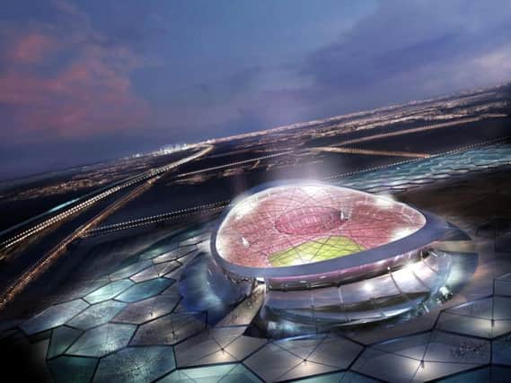 A computer image of the 'Lusail' stadium, designed by Biritish architect Norman Foster, for the FIFA World Cup 2022, to be built in Doha, Qatar.