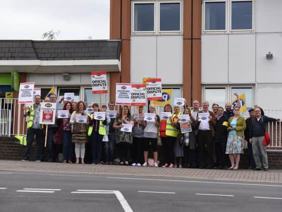 Eastern Avenue jobcentre staff took industrial action today over its planned closure