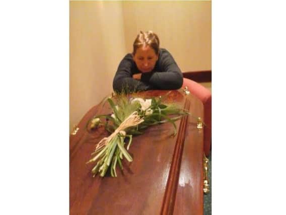 Yvonne Henchliffe on the night before her son's funeral. Picture issued by Yvonne Henchliffe.