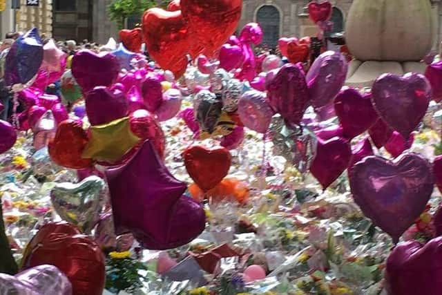 Floral tributes in Manchester.