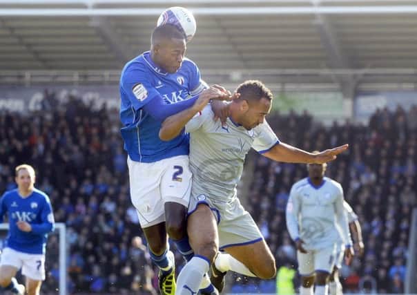 Chesterfield v Sheffield Wednesday.....Chris O'Grady in action against the Spireites