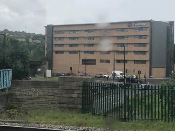 The scene at the Travelodge Meadowhall. Picture: James Higgins.