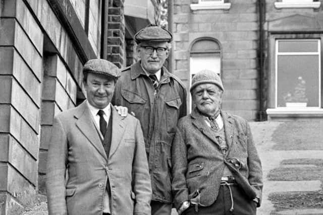 Peter Sallis (Clegg) with Brian Wilde (Foggy) and Bill Owen (Compo) in Last of the Summer Wine.