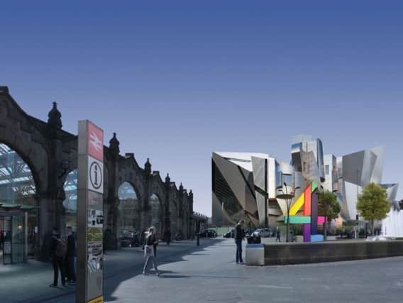 An image being used to show the style of building that could be created to house Channel 4.