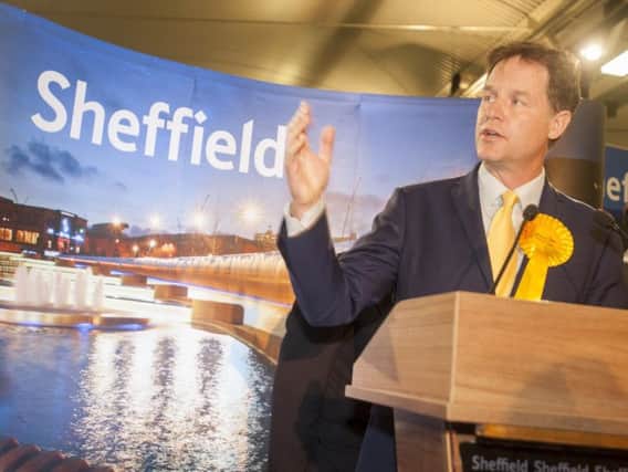 Defeated Nick Clegg at the count on Friday morning. Picture: Dean Atkins