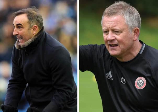 Carlos Carvalhal, left, and Chris Wilder will be going head-to-head in the Championship this season for the first time