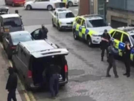 Counter-terror police carryout a raid in Kelham Island.
