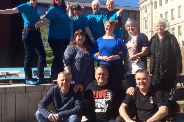 Patron Michael Dugher with organisers of LIVE In Barnsley and members of supported charity Barnsley Independent Alzheimers and Dementia Society (BIADS).
