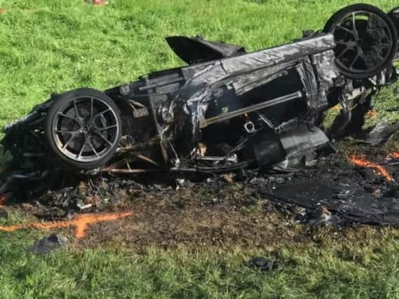 The wreckage after Richard Hammond escaped