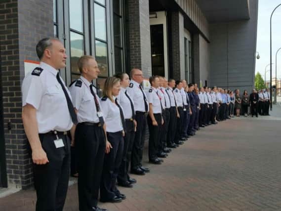 Firefighters observed a minute's silence today