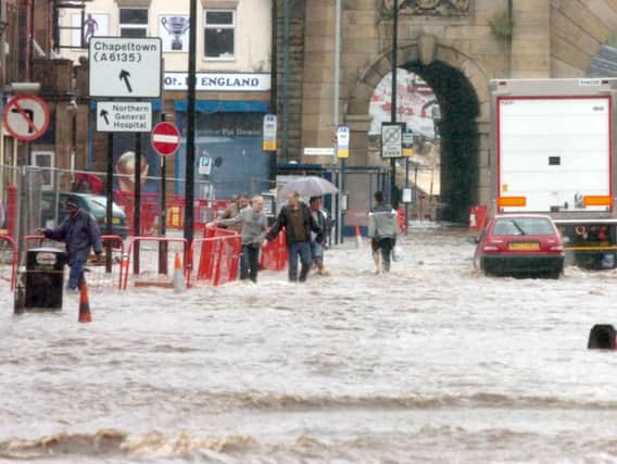 Flooding on the Wicker in Sheffield