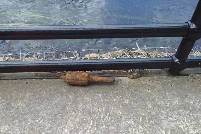The German World War One rifle grenade that was pulled out of the River Don