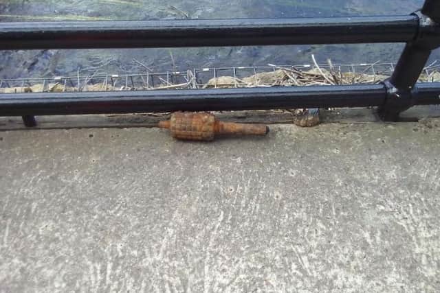 A live First World War grenade found by a volunteer in the River Don last year