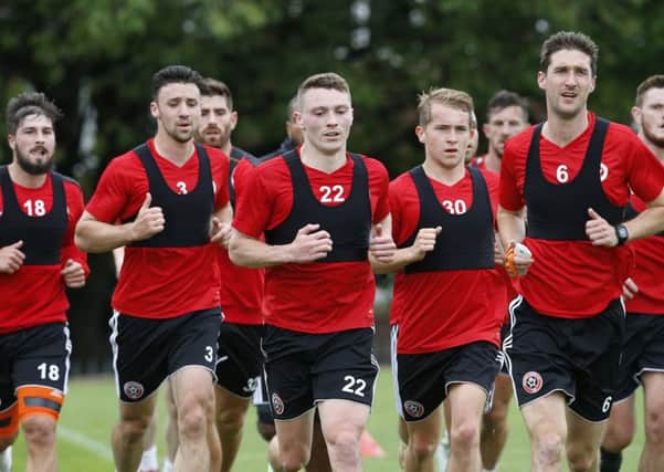 Caolan Lavery leads from the front during pre-season training: Simon Bellis/Sportimage