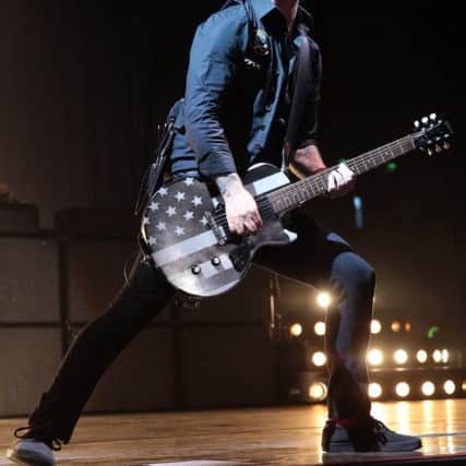 Green Day's Billie Joe Armstrong performing at Sheffield Arena. Picture: Glenn Ashley.