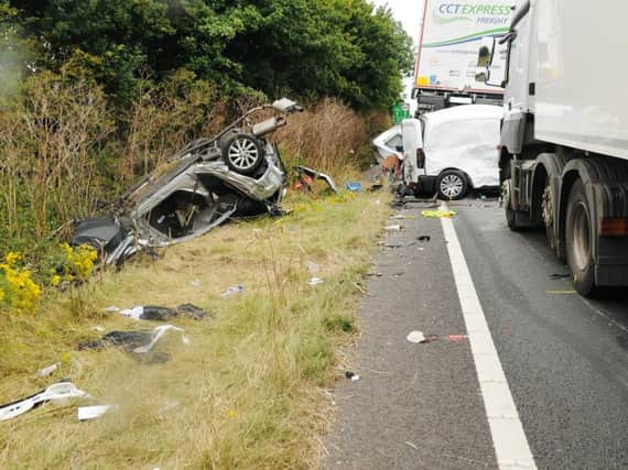Thames Valley Police issued this image of the scene after Tomasz Kroker's crash - Credit: Thames Valley Police/PA Wire