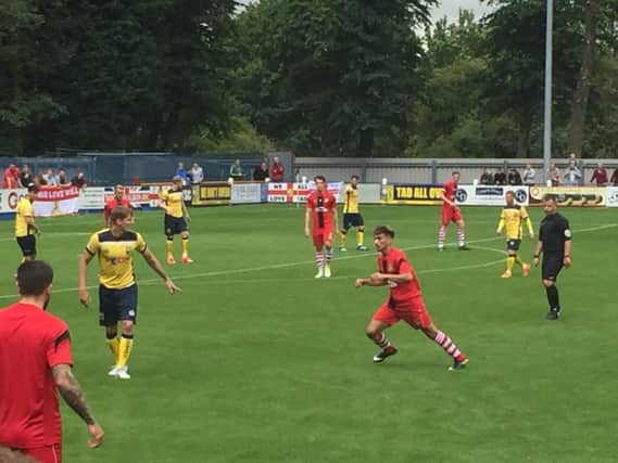 Trialist Issam Ben Khemis in action for Rovers against Tadcaster Albion