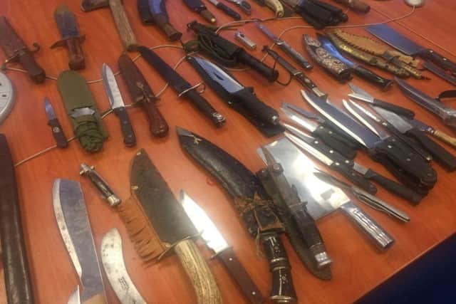 Knives handed in during an earlier amnesty in South Yorkshire