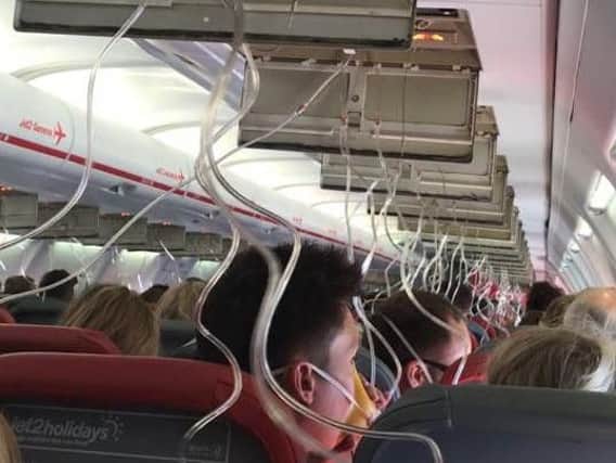 Scene from inside the plane