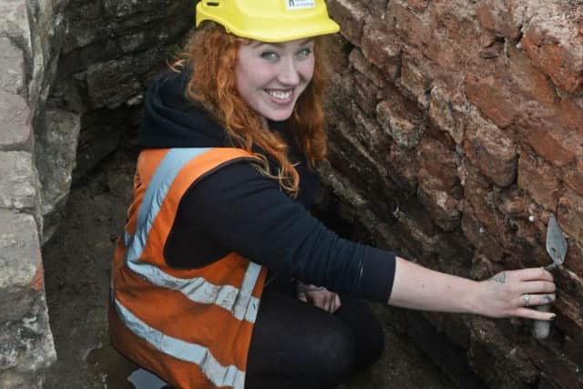 Emma Carter, Wessex Archaeology Project Supervisor, pictured at the Hollis Croft site.