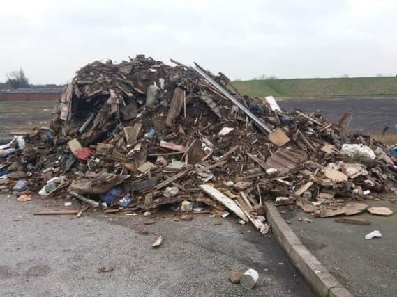 Litter dumped at the site in Stainforth.