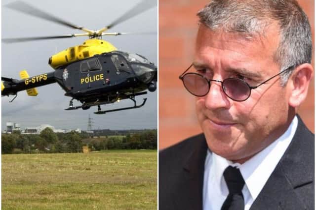 The couple were filmed by PC Adrian Pogmore using hi-tech equipment in South Yorkshire Police helicopter