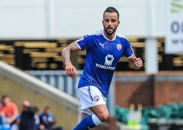 Chesterfield's midfielder Robbie Weir (28).

Picture by Stephen Buckley/AHPIX.com. Football, League 2, Chesterfield v Grimsby Town; 05/08/2017 KO 3.00pm 
Proact; copyright picture; Howard Roe; 07973 739229