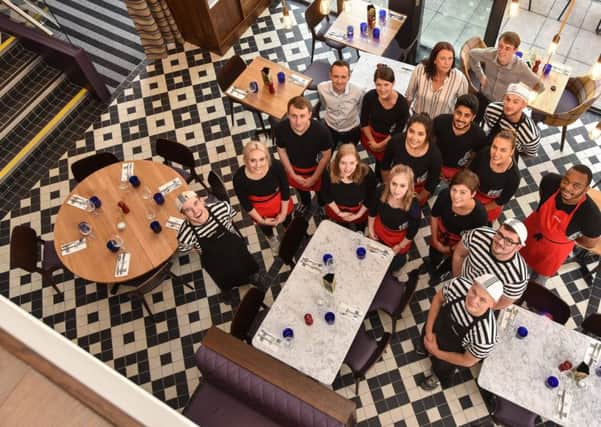PIZZA EXPRESS: The team at the new Pizza Express restaurant managed by Andy Parkinson in Sheffield, South Yorks., August 10 2017.