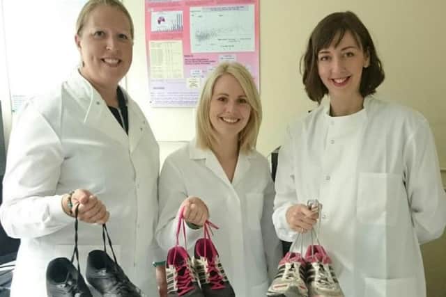 Lab colleagues, from l to r, Leanna James-Ellis, Sharon Colyer and Louisa Smith.