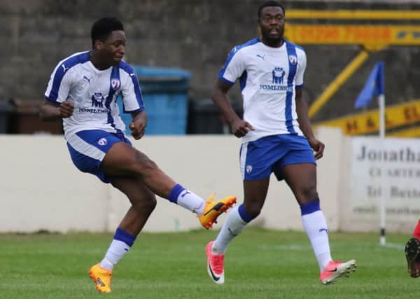 Buxton FC v Chesterfield (white), Ricky German shoots