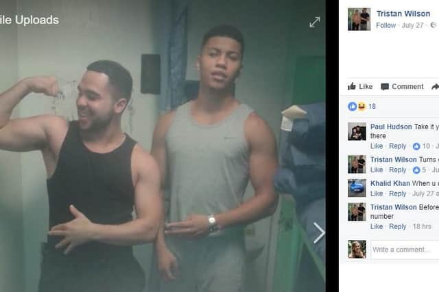 Wilson (left) shares pictures of himself from inside the prison - Credit: SWNS