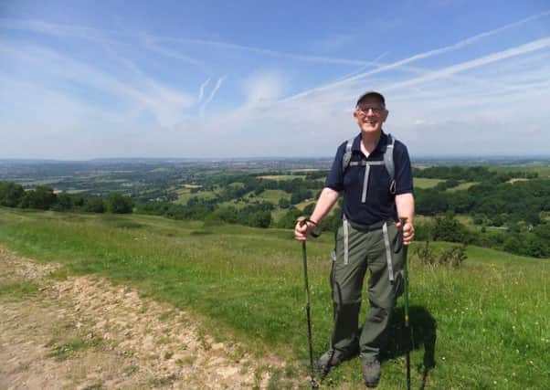 Pictured is fundraiser Bertie Mather, of Elliot Mather solicitors, of Chesterfield, as he took on the 110 mile Cotswold Way Walk for three charities.