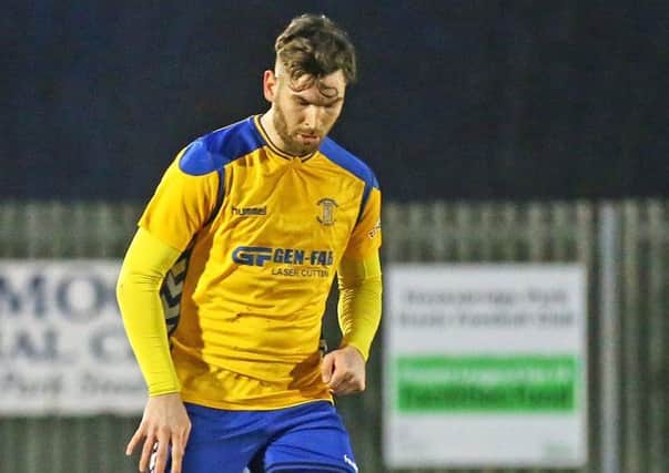 Matt Reay, Stocksbridge central defender, could return after missing last two games with injury . Pic Peter Revitt