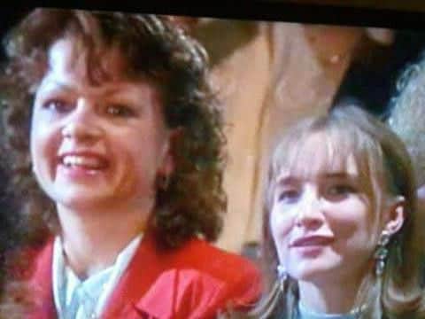 Liesl Lawrence (left) as an extra in The Full Monty