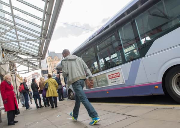 Bus users in Sheffield