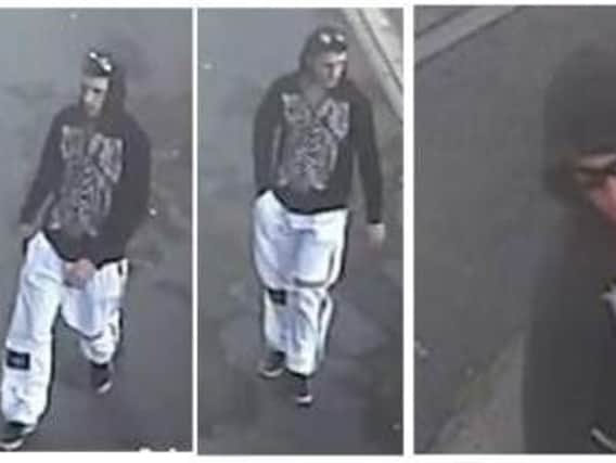 CCTV images of a man police are tracing in relation to a robbery in Darnall.