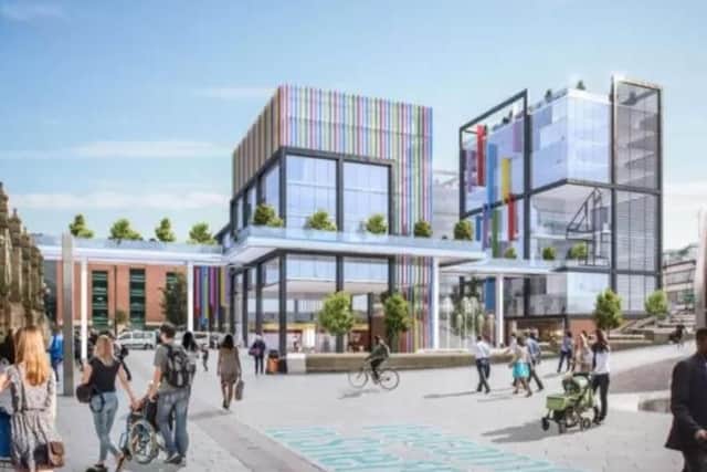 An artists' impression showing how the new Channel 4 headquarters could look in Sheffield.