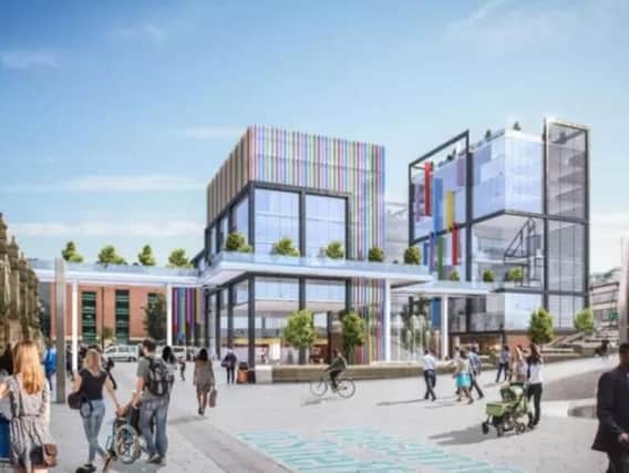 An artists' impression showing how the new Channel 4 headquarters could look in Sheffield.