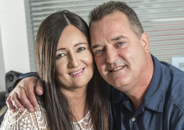 Former footballer turned Police Officer Julian Broddle at home in Dinnington with partner Jane