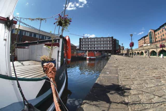 Sunshine and blue skies at Victoria Quays Sheffield