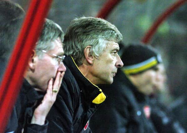 Arsenal boss Arsene Wenger is pictured at Belle Vue in 2005 when Rovers ran the Gunners close in the League Cup quarter-finals.