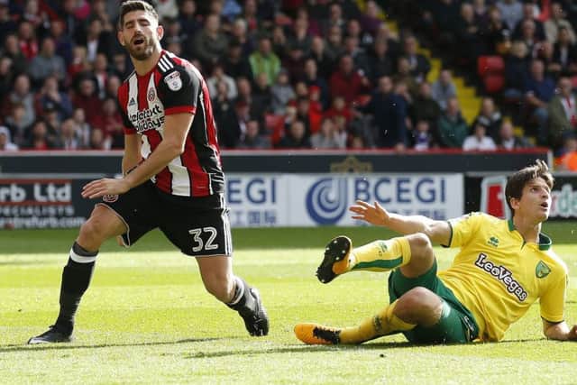Ched Evans of Sheffield Utd reacts after missing a chance to score against Norwich. Simon Bellis/Sportimage