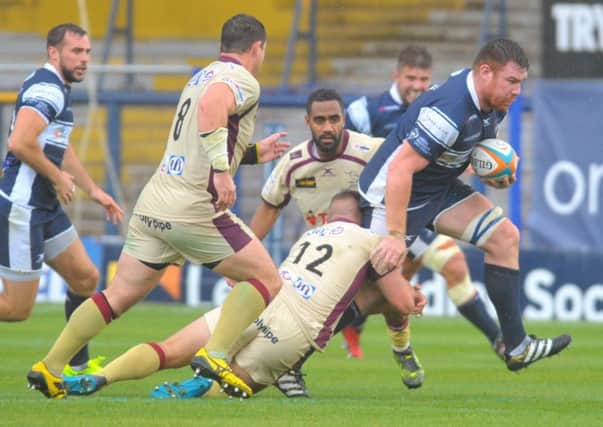 Action from the Headingley derby. Photo: Steve Riding