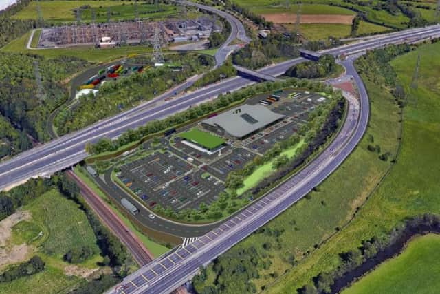 The proposals from the air, with the A630 Sheffield Parkway in the foreground.