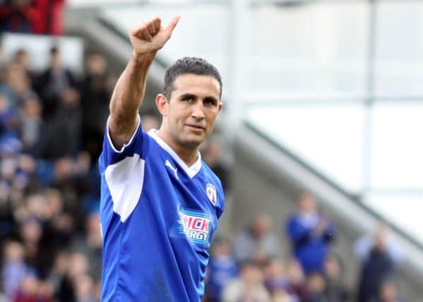 Jack Lester leaving pitch Chesterfield FC v Exeter