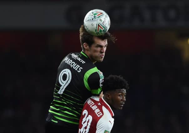 John Marquis during his cameo against Arsenal