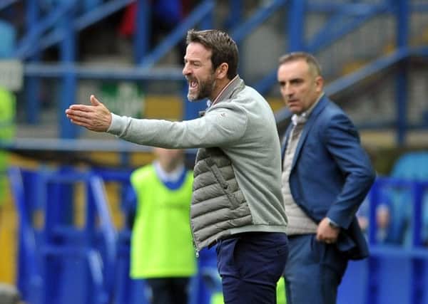 1 October 2017......     Sheffield Wednesday v Leeds United. Skybet Championship Leeds manager Thomas Christiansen with Wednesday's boss Carlos Carvalhal. Picture Tony Johnson.