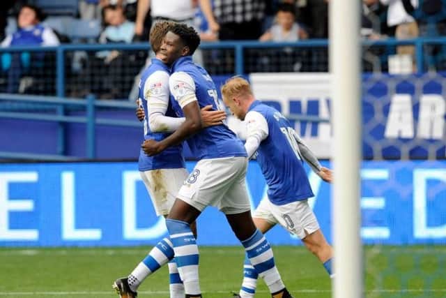 Lucas Joao celebrates after equalising for Wednesday against United