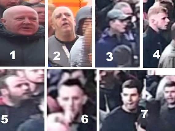 Police want to speak to these men after disturbance outside Bramall Lane when the Blades faced Norwich City