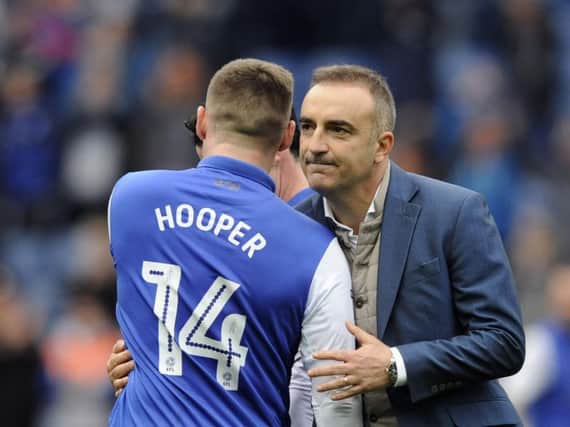 Gary Hooper with Carlos Carvalhal after the Leeds game